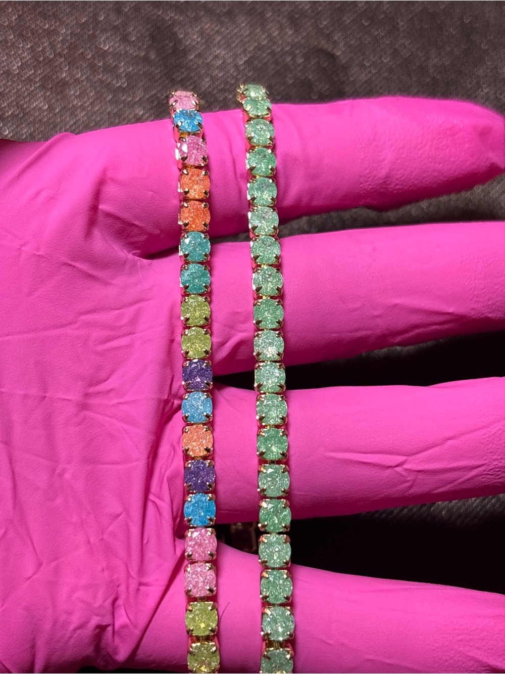Pretty Bird Yellow Gold CZ Tennis Bracelets